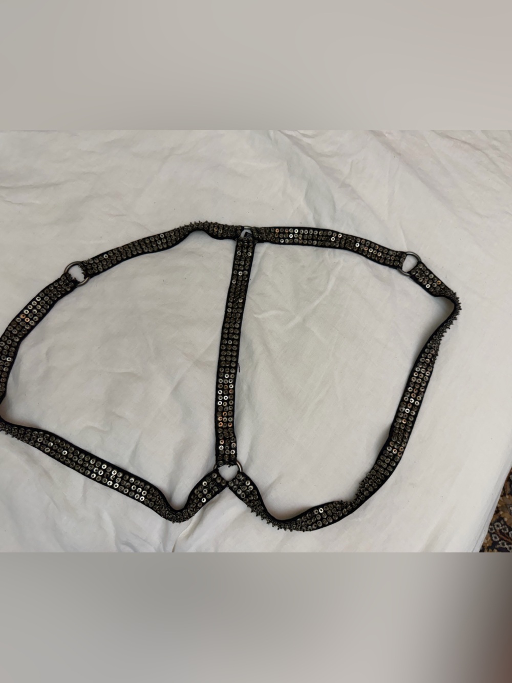 Urban Outfitters Black Studded Harness Belt